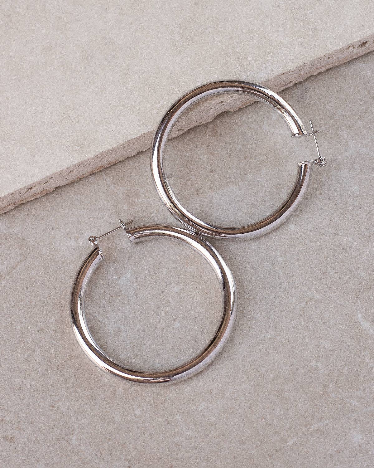 Amalfi Tube Hoops- Silver