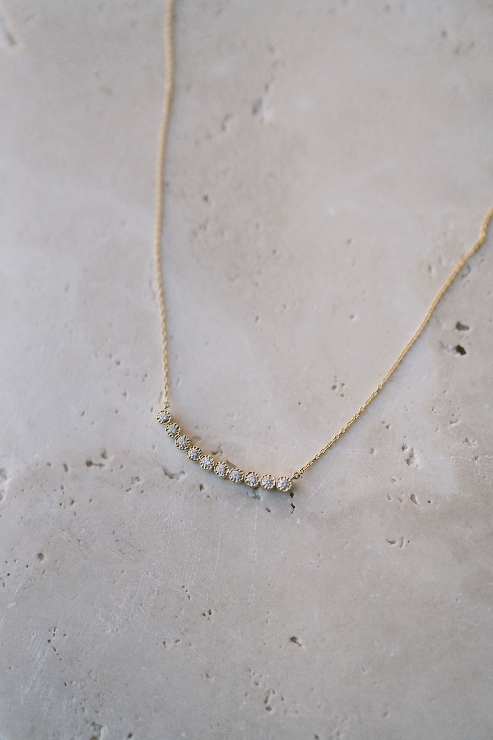 Classic Bezel Stone Double Sided Necklace