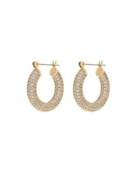 Pave Baby Amalfi Hoops- Gold