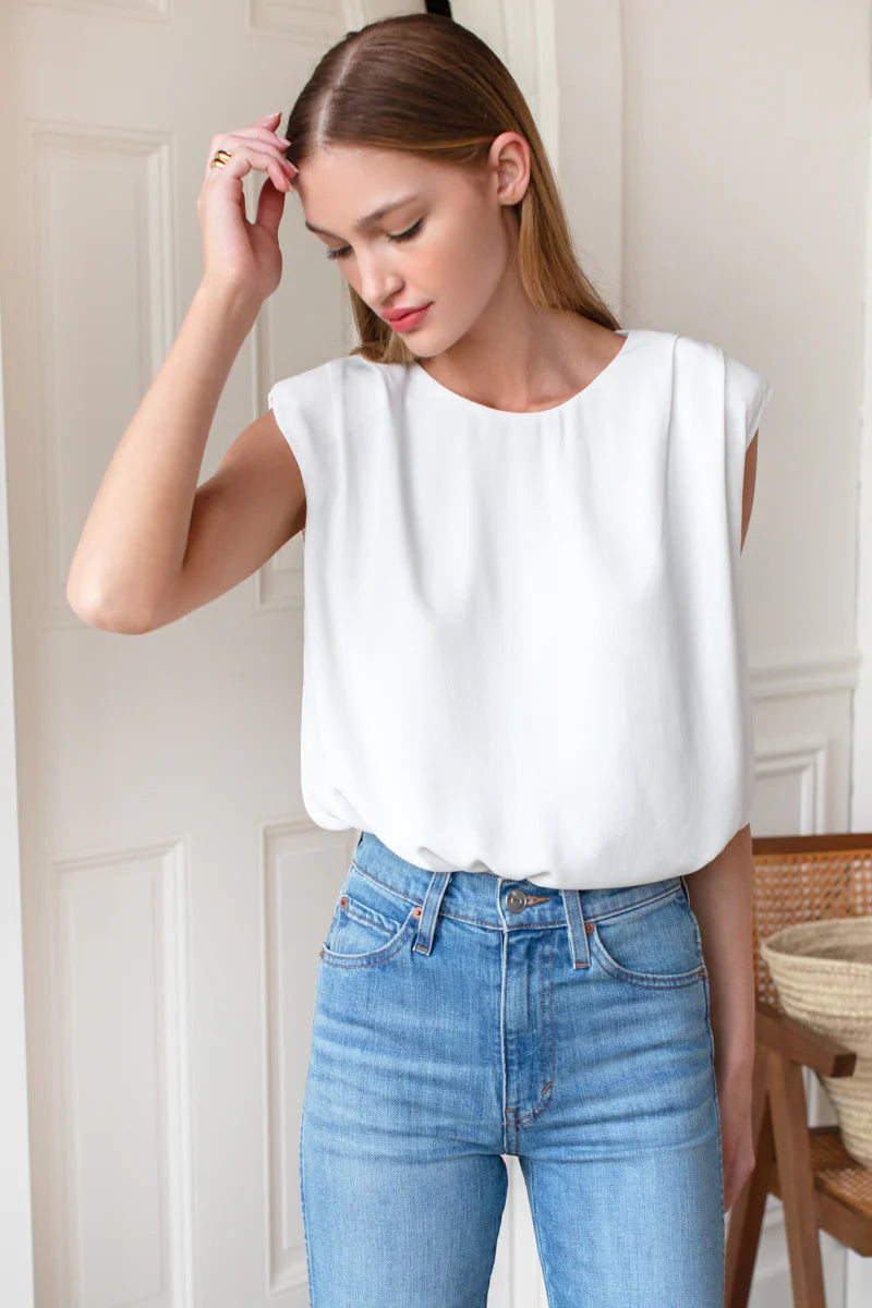 Sleeveless Blouse in White