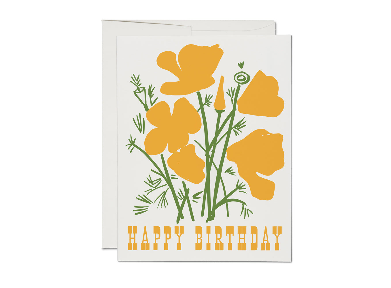 California Poppy Birthday Card