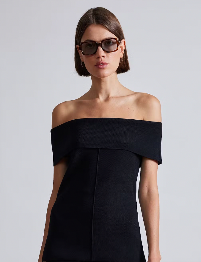 Elena Strapless Top in Black