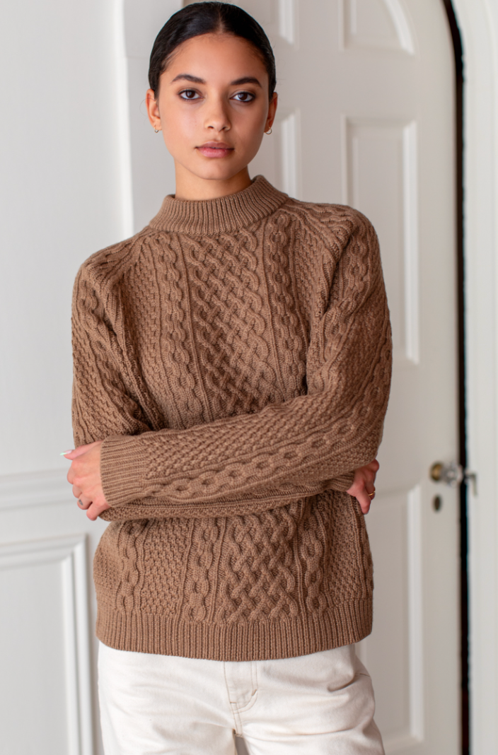 Fisherman Sweater in Camel