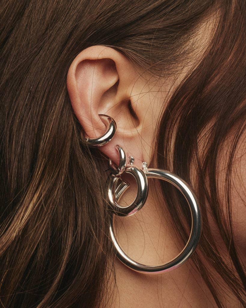 Baby Amalfi Tube Hoops- Silver