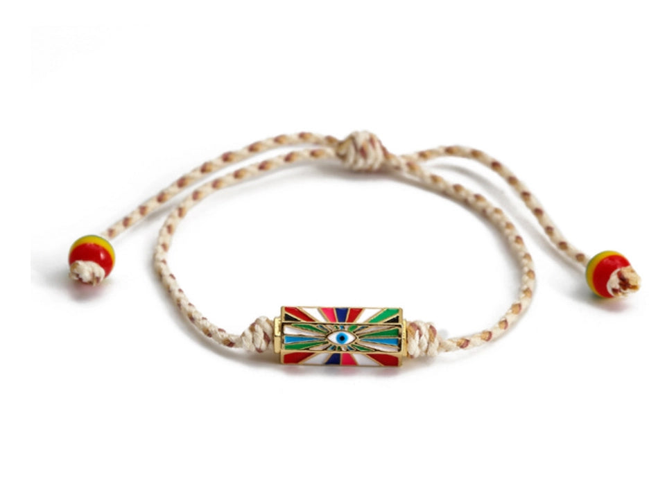 Friendship Bracelet with Enamel Charm