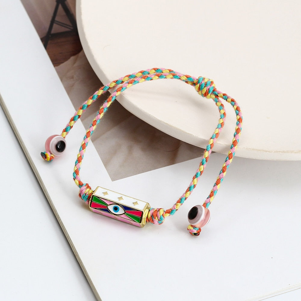 Friendship Bracelet with Enamel Charm