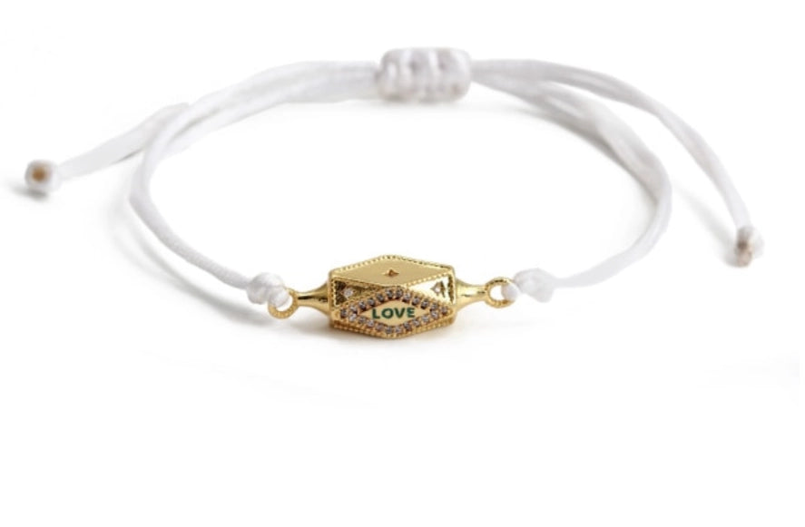 Friendship Bracelet with Enamel Charm