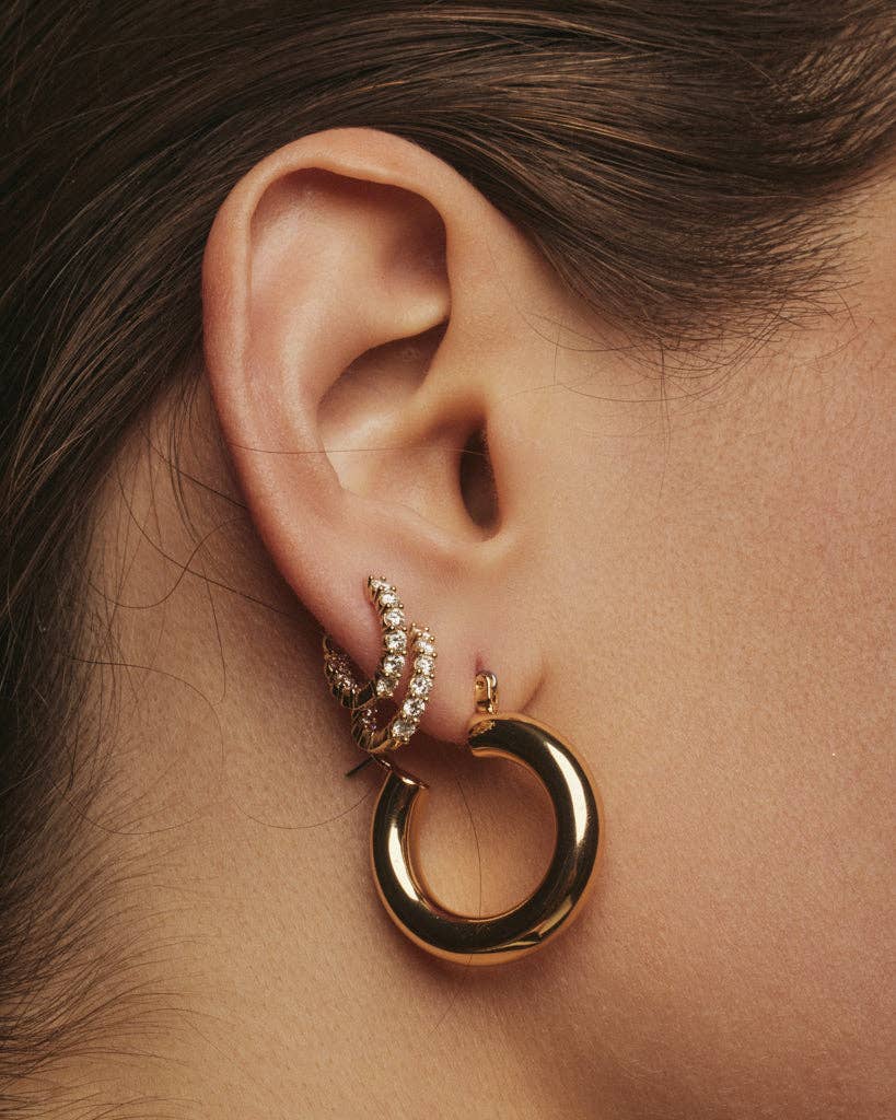 Baby Amalfi Tube Hoops- Gold