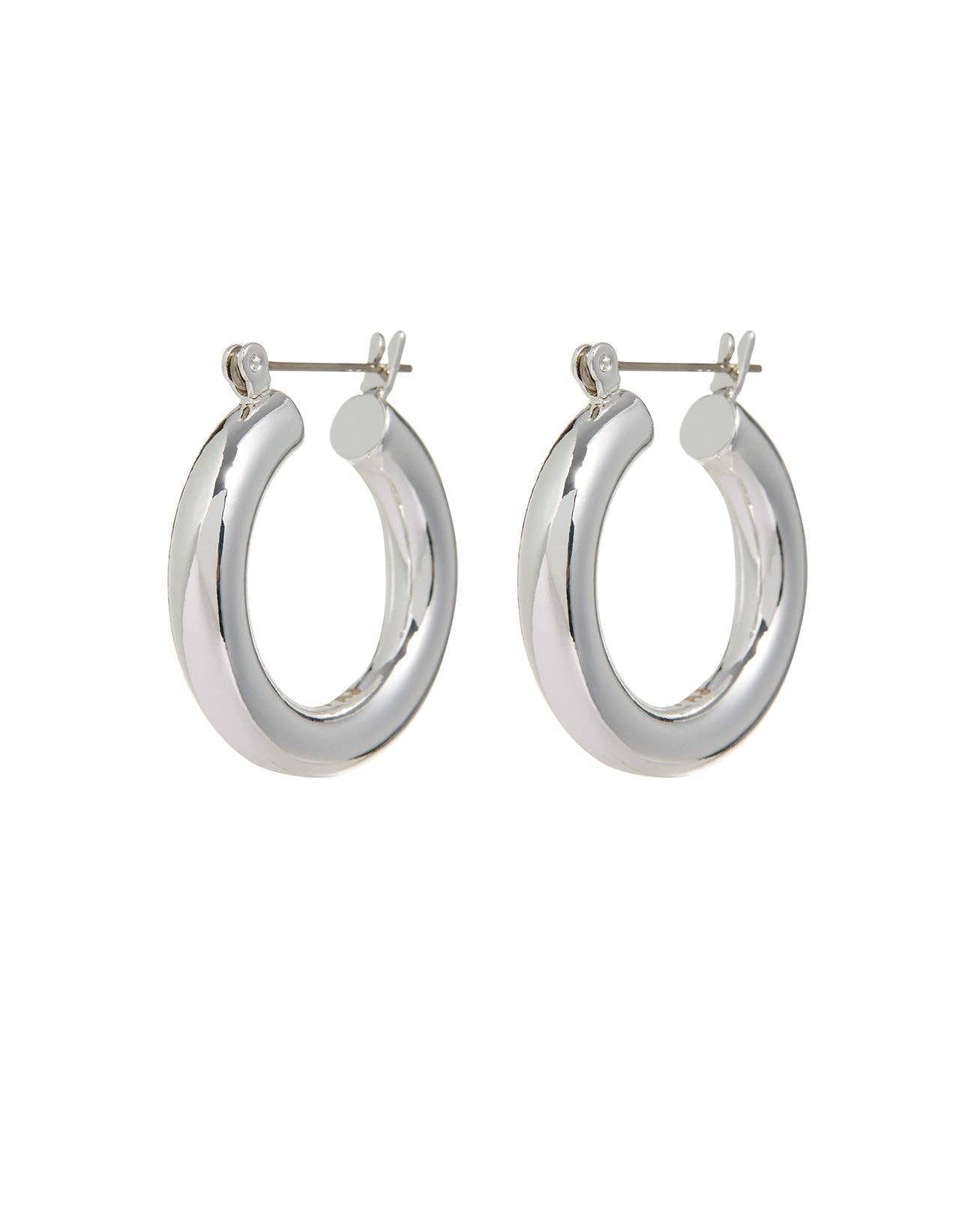 Baby Amalfi Tube Hoops- Silver