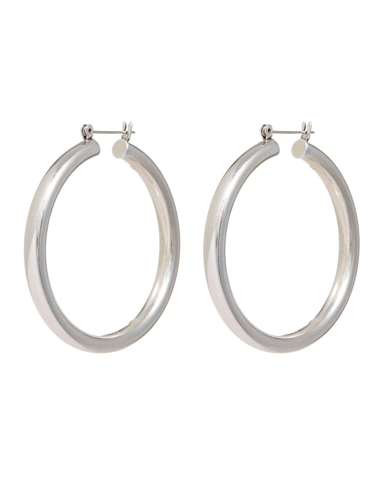 Amalfi Tube Hoops- Silver