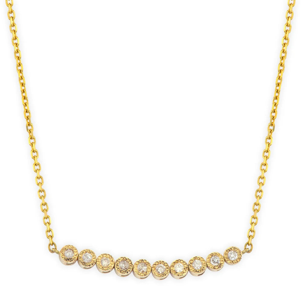 Classic Bezel Stone Double Sided Necklace