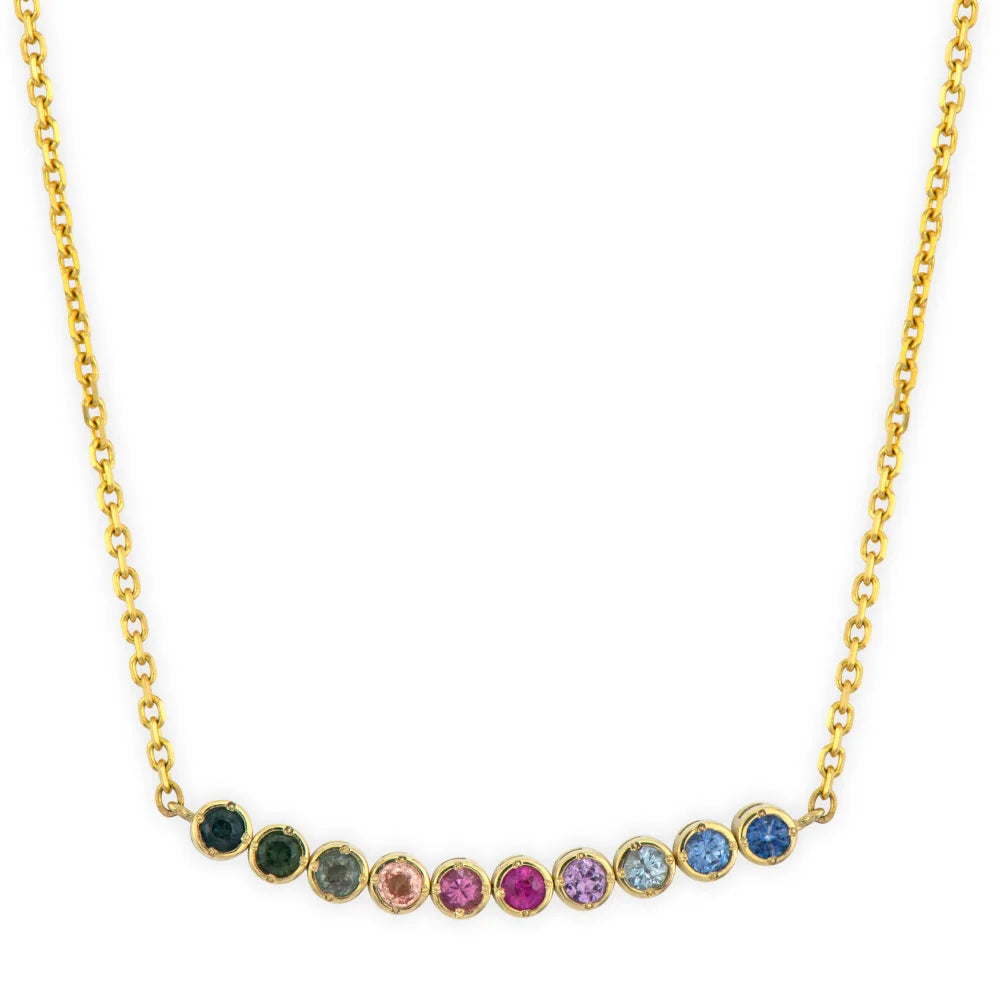 Classic Bezel Stone Double Sided Necklace